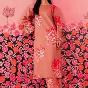 Women's 2-Piece Printed Linen Unstitched Suit